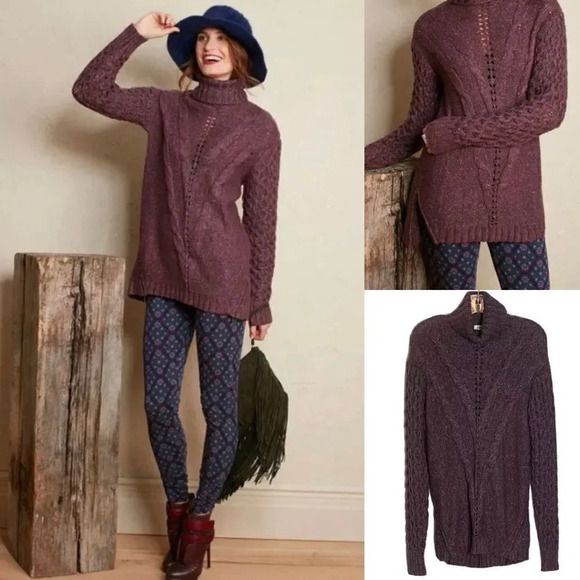 Matilda Jane | Dixie Sweater Turtleneck Side Zippers Cable Knit Long Sleeve - Picture 1 of 8